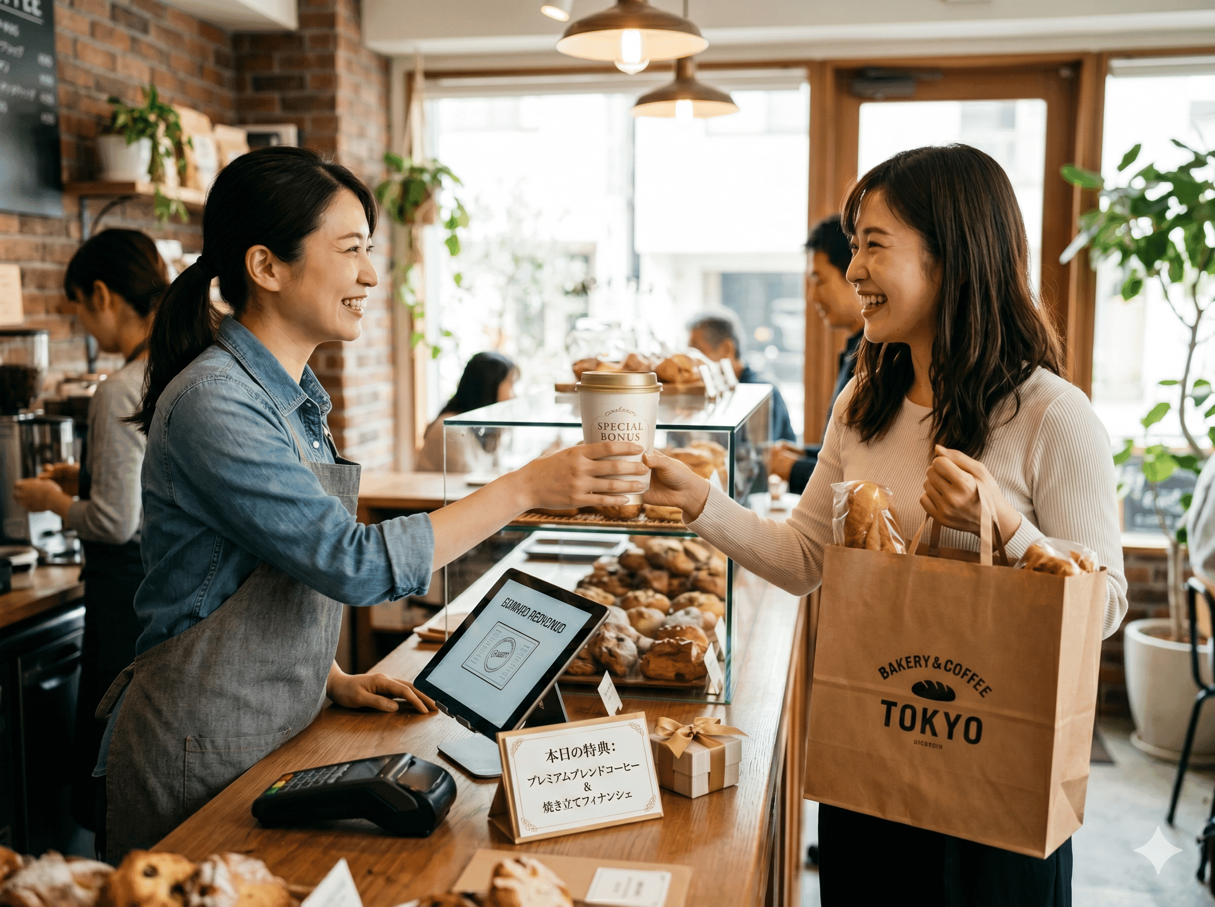 景品当選画面と現物景品を受け取る瞬間